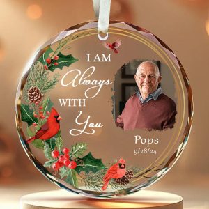Always With You Cardinal Memorial Ornament A Heartfelt Personalized Photo Keepsake