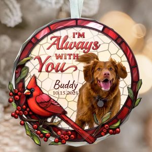 Dog Photo Memory Christmas Ornament, Personalized Memorial Dog Ornament