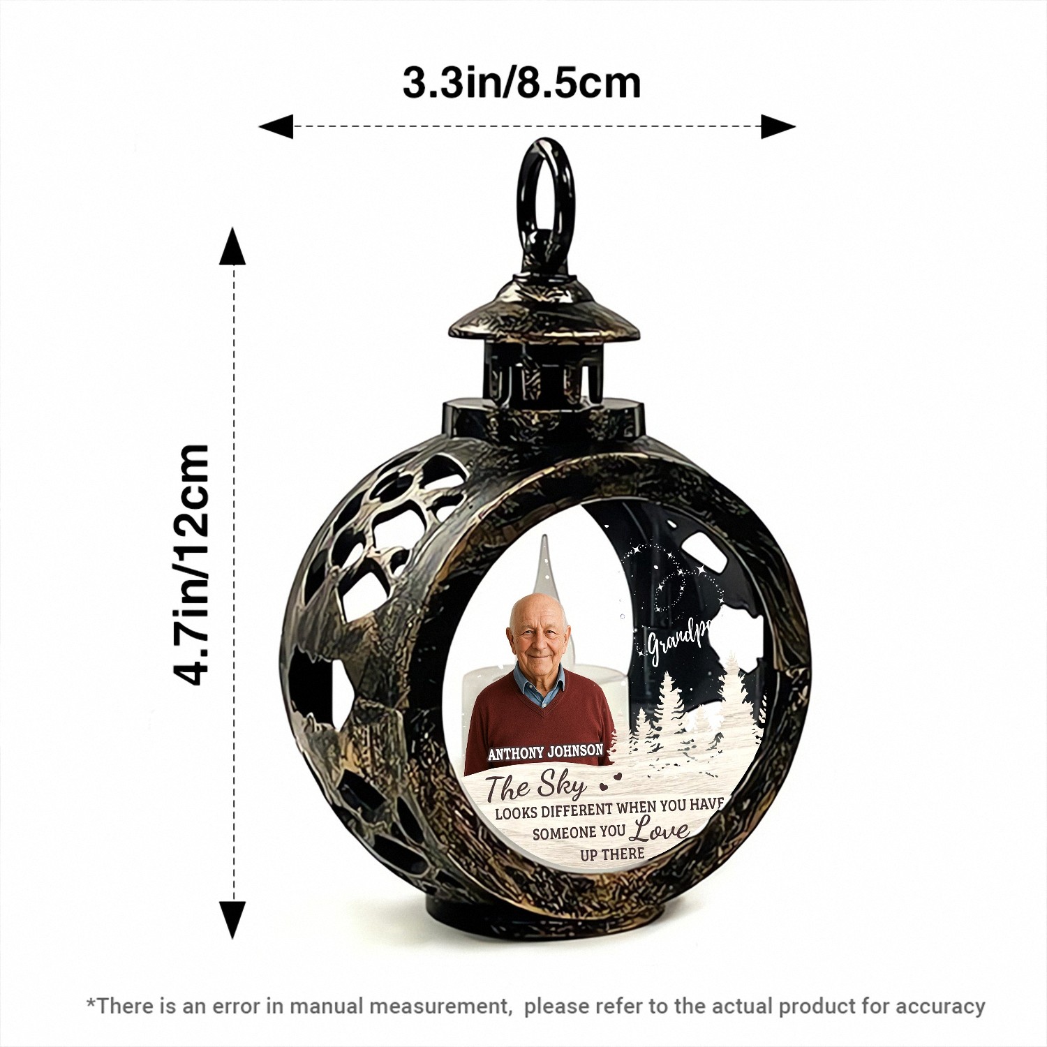 Personalized Memorial Lantern with Custom Photo The Sky Looks Different LED Light Vintage Style Keepsake In Loving 7TSVL