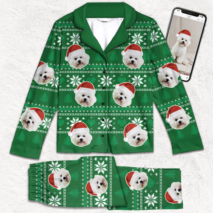 Christmas Is Coming Aztec Pattern  Dog & Cat Personalized Custom Face Photo Pajamas  Upload Image Christmas Gift For Pet Owners Pet Lovers
