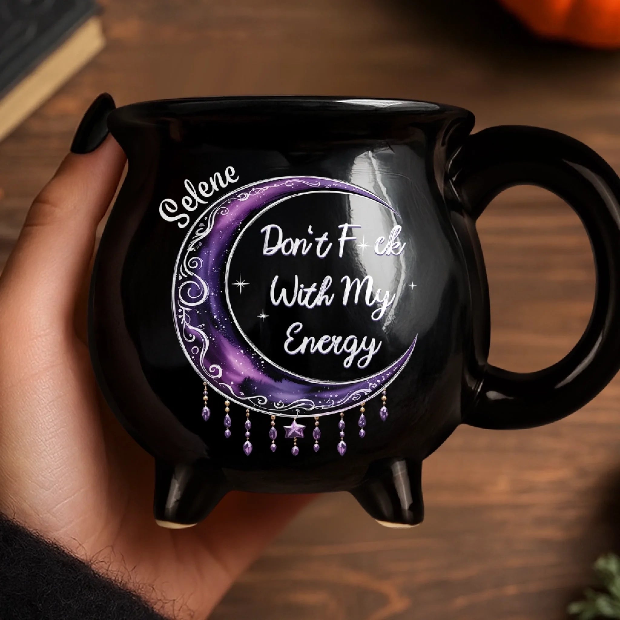 Custom 12oz Ceramic Cauldron Coffee Mug Witchy Gifts For Besties Sisters BFF Family Yourself Boss Witch Energy