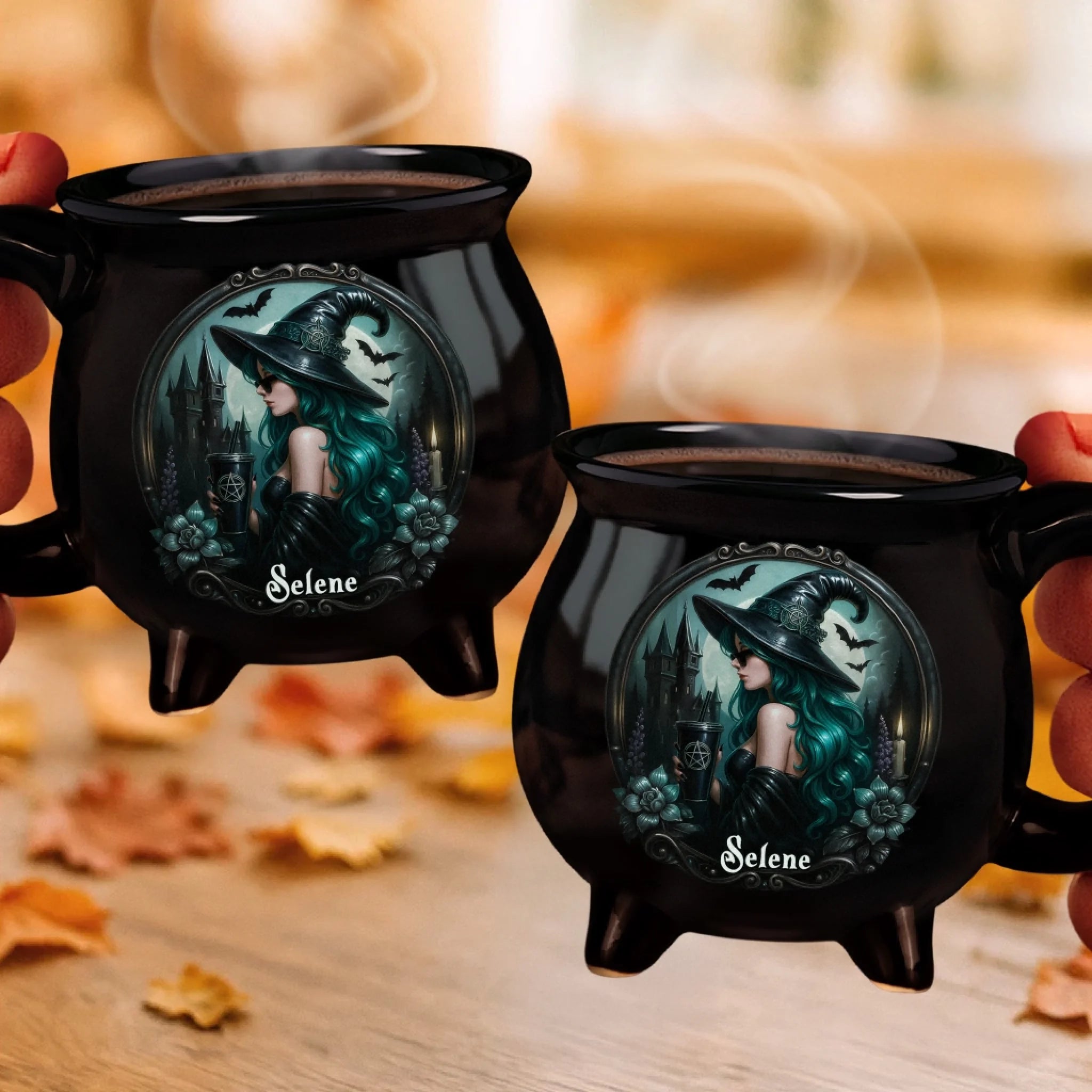 Custom 12oz Ceramic Cauldron Coffee Mug Witchy Gifts For Besties Sisters BFF Family Yourself Mystic Witch Vibes