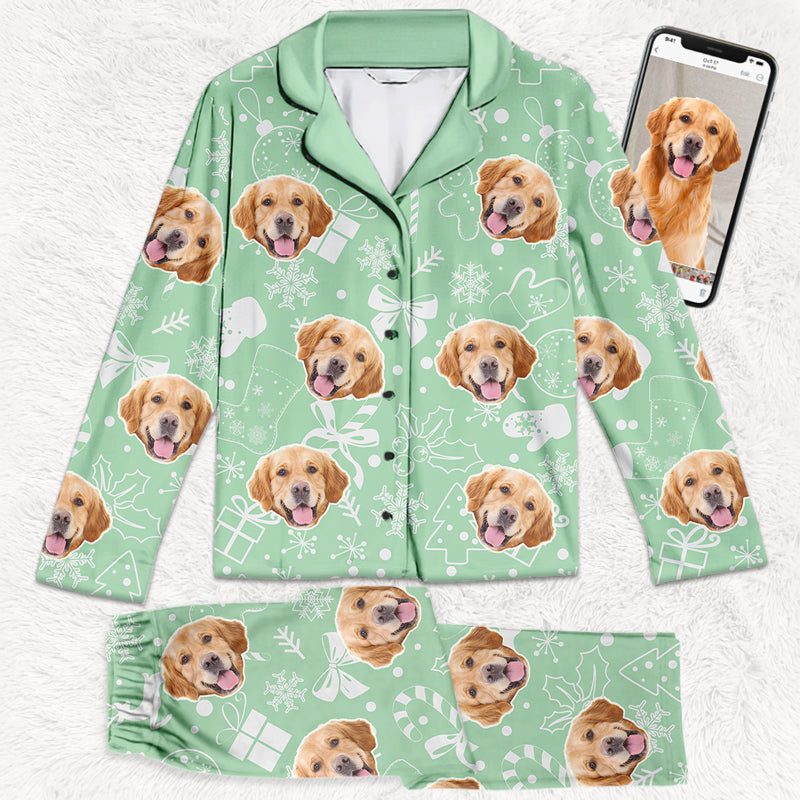 Custom Photo A Festive Pup fect Christmas  Dog & Cat Personalized Custom Face Photo Pajamas  Christmas Gift For Pet Owners Pet Lovers