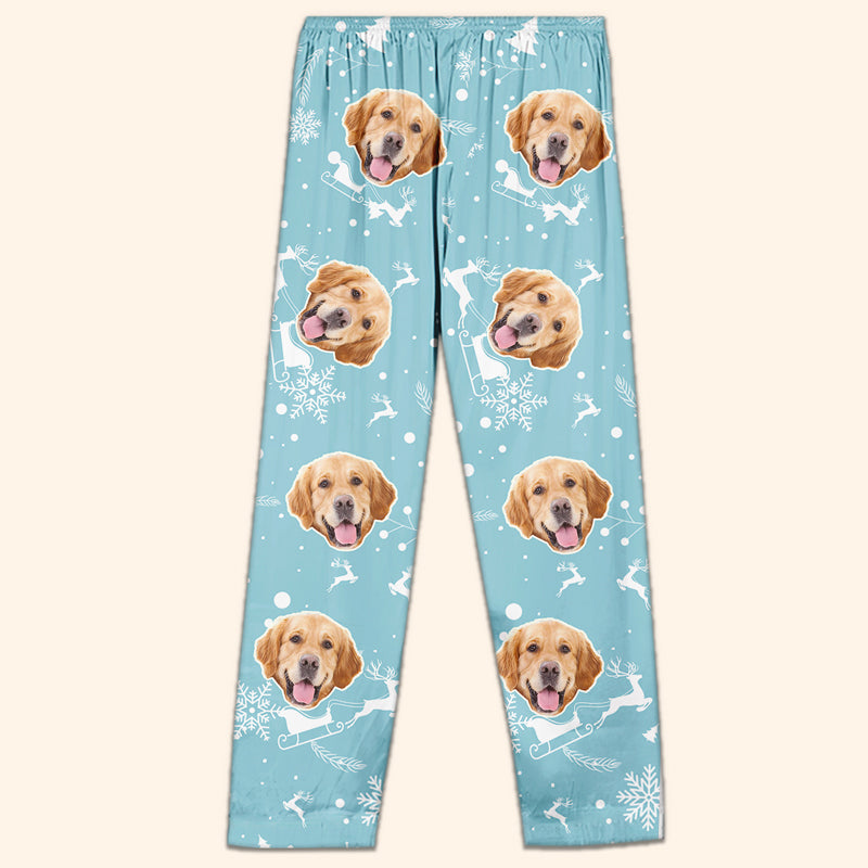 Custom Photo Comfort And Joy  Dog & Cat Personalized Custom Face Photo Pajama Pants  Christmas Gift For Pet Owners Pet Lovers