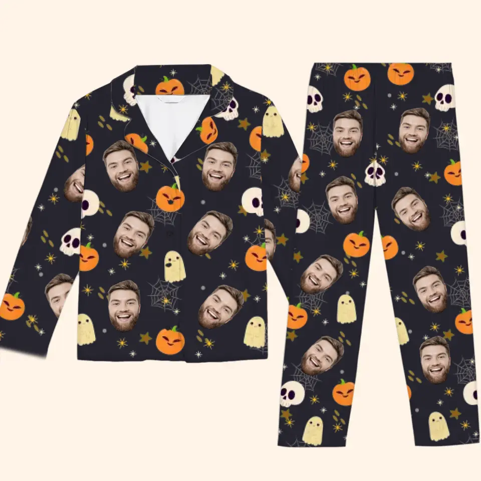 Custom Photo Double Double Toil And Trouble  Family Personalized Custom Pajamas  Halloween Gift For Family Members
