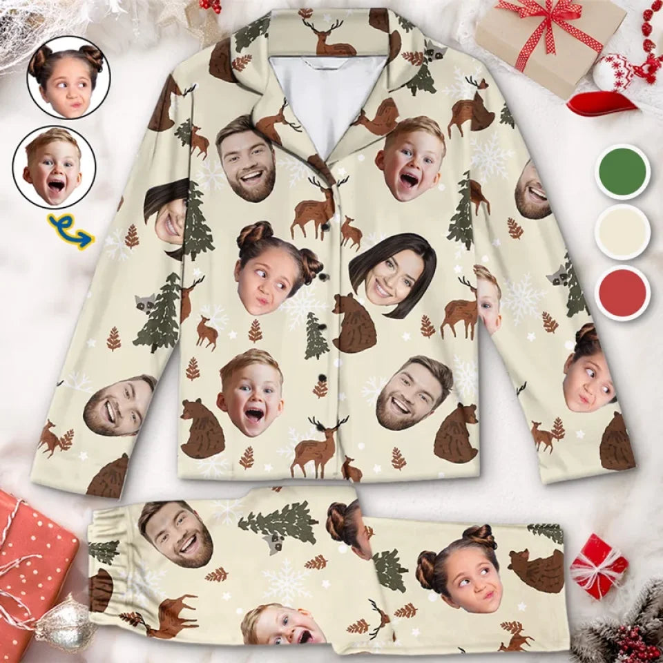 Custom Photo Family Time Is The Best Time When Everyone Is Cozy Together  Family Personalized Custom Pajamas  Christmas Gift For Family Members