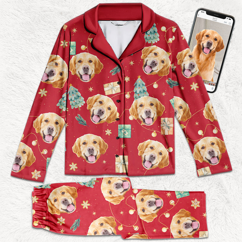 Custom Photo Furst Christmas Together  Dog & Cat Personalized Custom Face Photo Pajamas  Christmas Gift For Pet Owners Pet Lovers