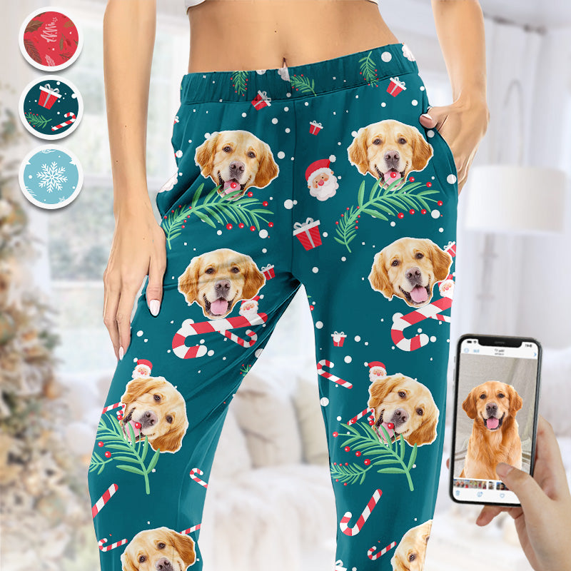 Custom Photo Happy Pawlidays  Dog & Cat Personalized Custom Face Photo Pajama Pants  New Arrival Christmas Gift For Pet Owners Pet Lovers