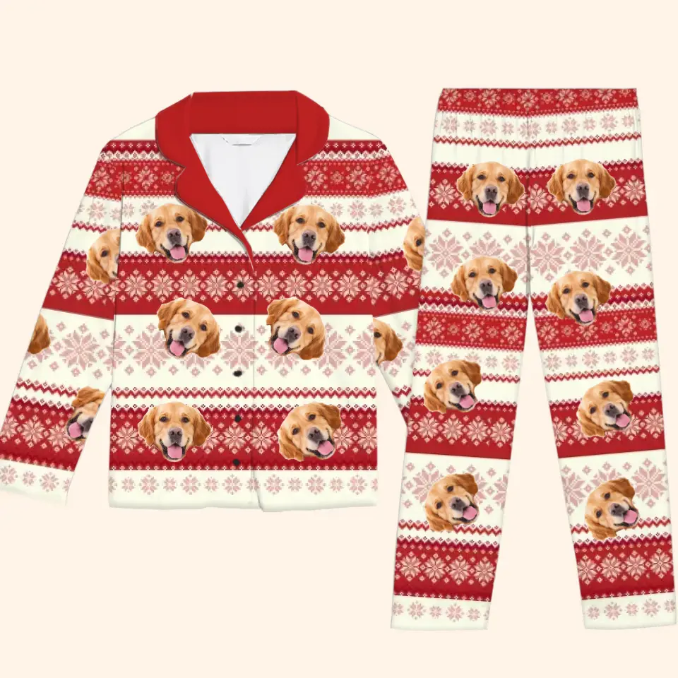 Custom Photo Have A Pawsome Christmas  Dog & Cat Personalized Custom Pajamas  Christmas Gift For Pet Owners Pet Lovers