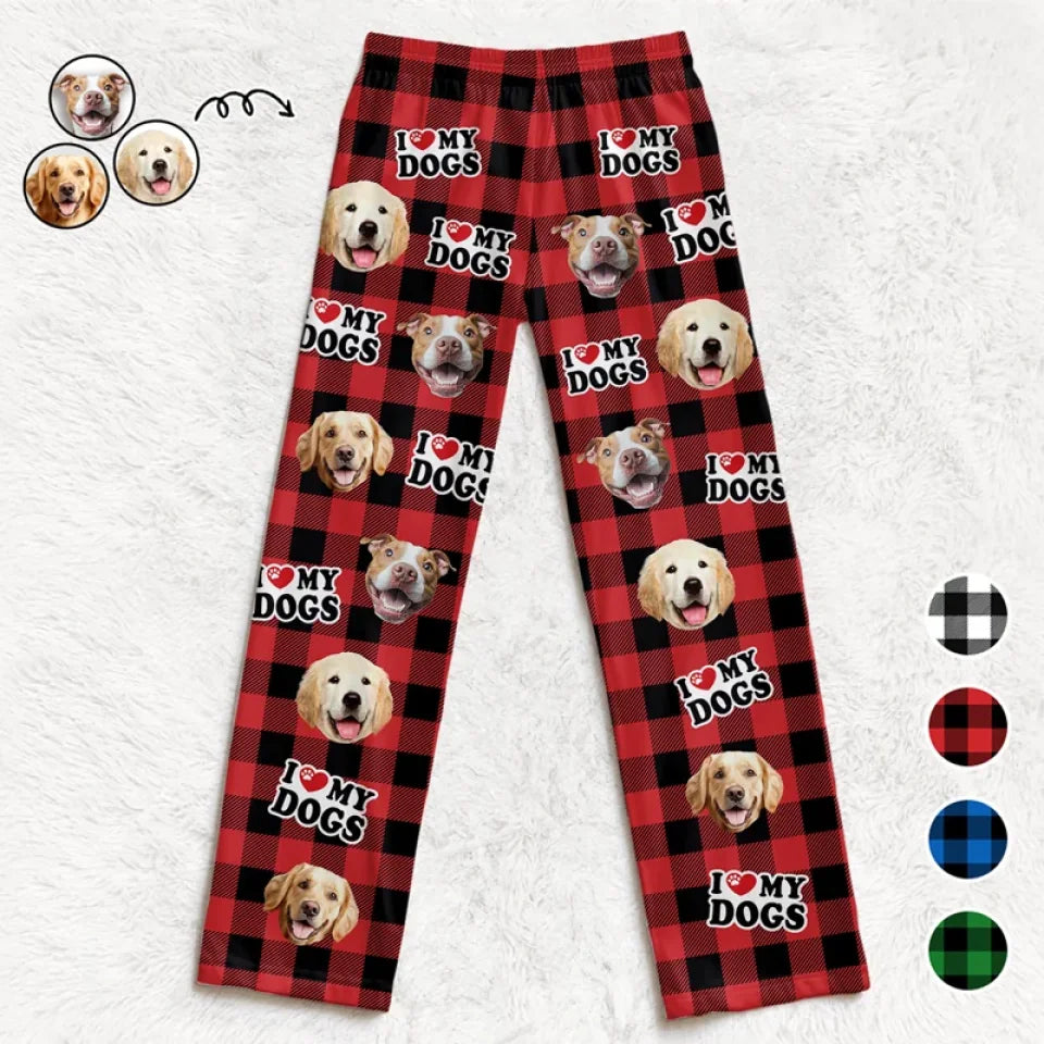 Custom Photo I Love My Baby  Dog & Cat Personalized Custom Pajama Pants  Christmas Gift For Pet Owners Pet Lovers