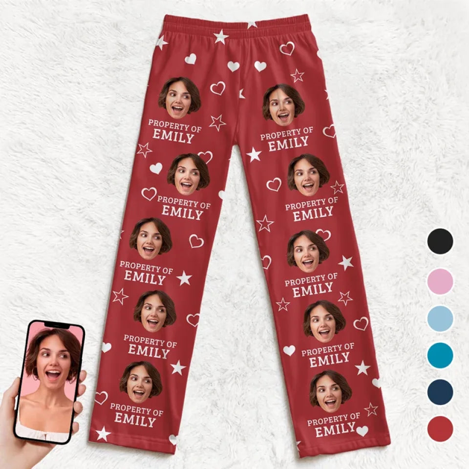 Custom Photo Love Is The Property Of Those Who Cherish It  Couple Personalized Custom Pajama Pants  Christmas Gift For Husband Wife Anniversary