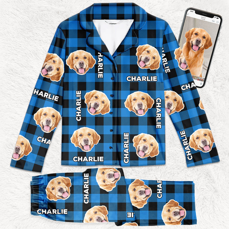 Custom Photo May Your Days Be Furry & Bright  Dog & Cat Personalized Custom Face Photo Pajamas  Christmas Gift For Pet Owners Pet Lovers