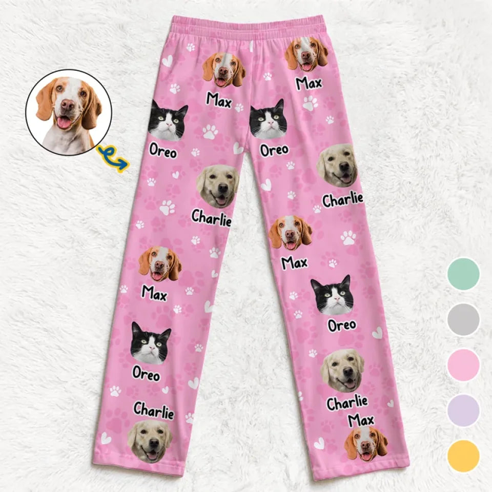 Custom Photo My Pet My Therapist  Dog & Cat Personalized Custom Pajama Pants  Christmas Gift For Pet Owners Pet Lovers
