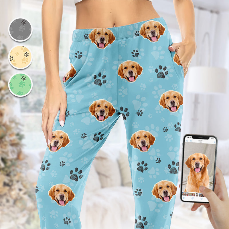 Custom Photo My Pet Thinks I'm Cool  Dog & Cat Personalized Custom Face Photo Pajama Pants  New Arrival Christmas Gift For Pet Owners Pet Lovers