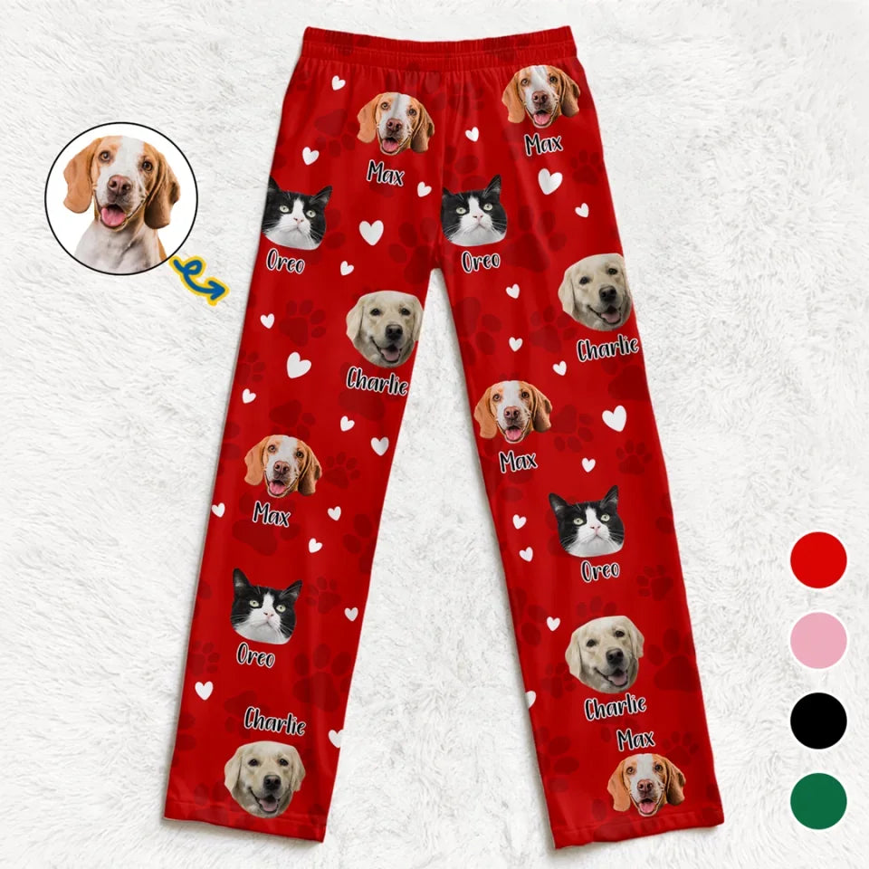 Custom Photo Pawsitively Festive And Full Of Cheer  Dog & Cat Personalized Custom Pajama Pants  Christmas Gift For Pet Owners Pet Lovers