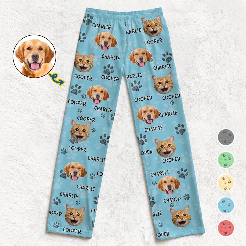 Custom Photo Pawsome Catmas Vibes  Dog & Cat Personalized Custom Pajama Pants  Christmas Gift For Pet Owners Pet Lovers