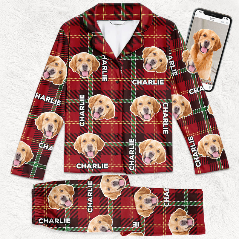 Custom Photo Sending You Pugs And Kisses  Dog & Cat Personalized Custom Face Photo Pajamas  Christmas Gift For Pet Owners Pet Lovers