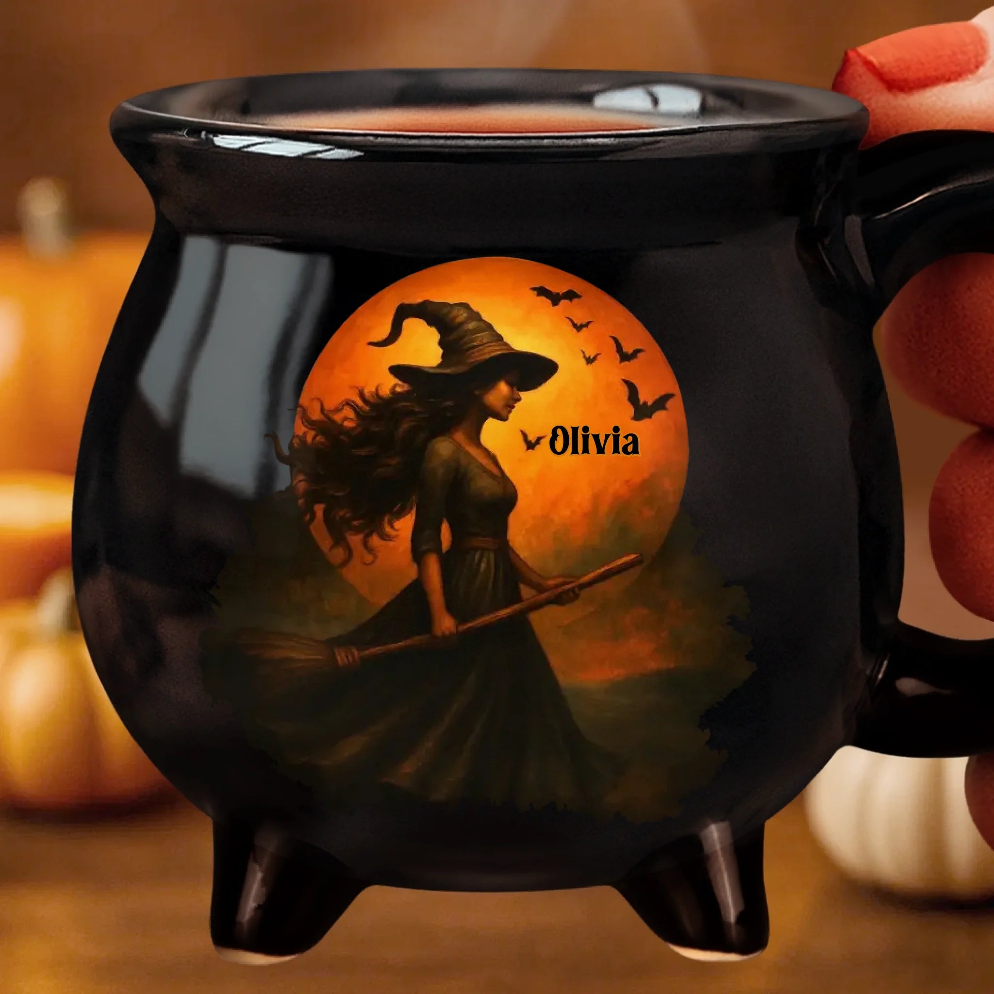 Custom Witch Cauldron Coffee Mug Witchy Gifts For Besties Sisters BFF Family Yourself Brewing Up A Wicked Spell